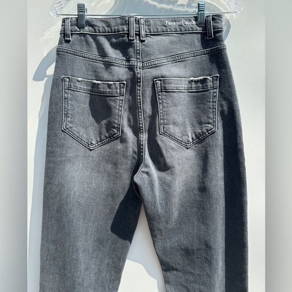 Favorite Daughter JORDIE SUPER HIGH RISE STRAIGHT New York Gray Black Jeans 28 - Picture 10 of 15